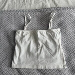 Brandy Melville White Cropped Spaghetti Strap Tank